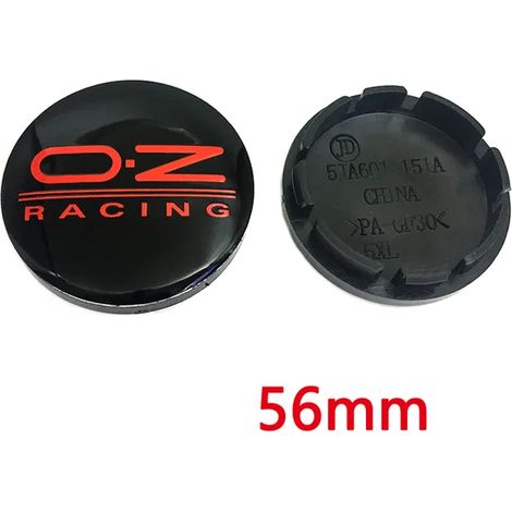 (56 mm Noir Rouge) 4 enjoliveurs de roue de voiture 56 mm 60 mm 65 mm 68 mm Compatibles avec les jantes, logo Auto OZ, emblème, accessoires de style extérieur (1/5)