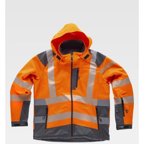 Chaqueta Workshell flúor reflectante S9211 WORKTEAM XXL Gris+Naranja A.V. (1/2)