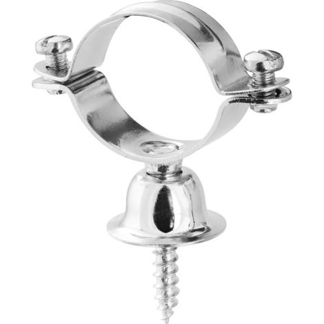 Presto – Collier de serrage chromé 28 mm – Fixation pour tubes – Installation facile avec rosace d'écartement – Pour plomberie et décoration