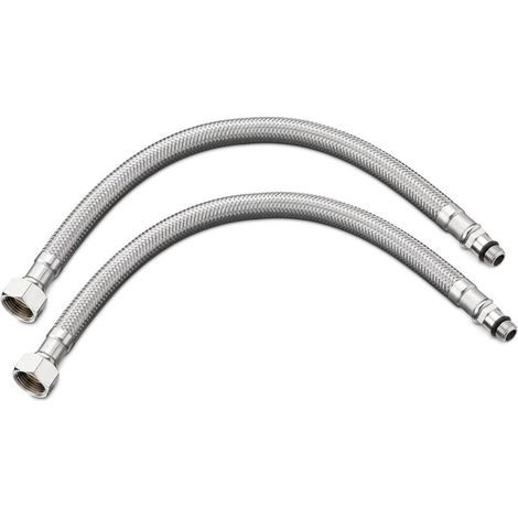 Flexibler Küchenschlauch, 60 cm, 2er-Pack, Standard-Verbindungsschläuche G3/8 x M10 x 60 cm für Küchenspüle und Badezimmerarmatur (1/5)