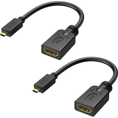 Lot de 2 Câble Micro HDMI vers HDMI, 4K@60Hz, 15cm (1/5)