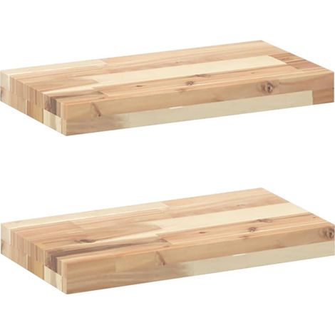 Maison Exclusive - Schweberegale 2 Stk. 40x20x4 cm Massivholz Aka