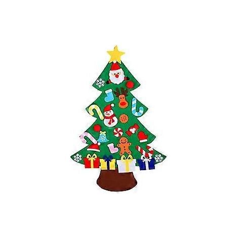 Féerie festive : Sapin de Noël en feutrine à faire soi-même avec décorations détachables, décorations murales colorées pour une maison festive et lumineuse (1/5)