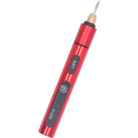 Elektrischer Gravierstift aus Aluminiumlegierung, Mini-USB-wiederaufladbares, tragbares Graviergerät mit 4 Köpfen, 5 V, Rot (1/5)