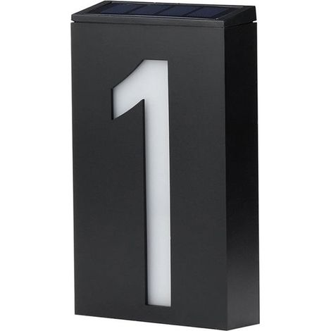 Panneau lumineux solaire extérieur à LED numéro 1 pour maison, hôtel, magasin, porte d'adresse. (1/5)