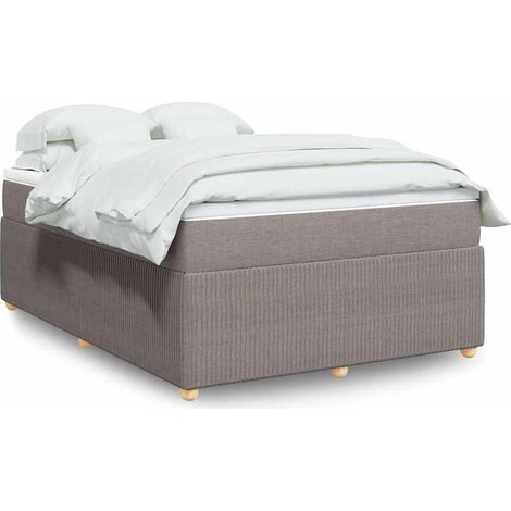 Boxspringbett mit Matratze Taupe 160x200 cm Stoff (1/5)
