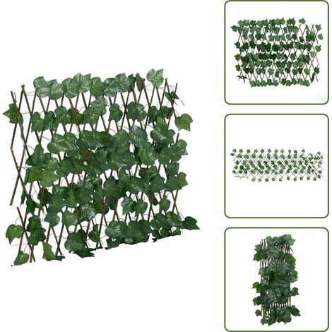 Decoración de jardín - vidaXL Enrejado valla expansible de parra artificial verde 190x60 cm - Valla de parra