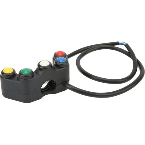Interruptor de control de manillar 5 en 1 para motocicleta, 2,2 cm, negro.