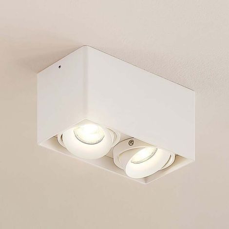 [NEUWERTIG] B-Ware Arcchio Downlight Kubika LED Deckenlampe dimmbar 2-flg weiß Aluminium 19cm (1/2)