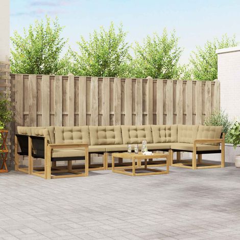 vidaXL Outdoor-Sofagarnitur 8 pcs Weiß und Beige 79 x 79 x 37 cm (1/5)