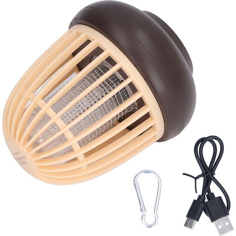 Ortviai Lampe anti-mouches USB rechargeable avec choc électrique, sans odeur, 11 x 9 x 9 cm, batterie intégrée 1800 mAh