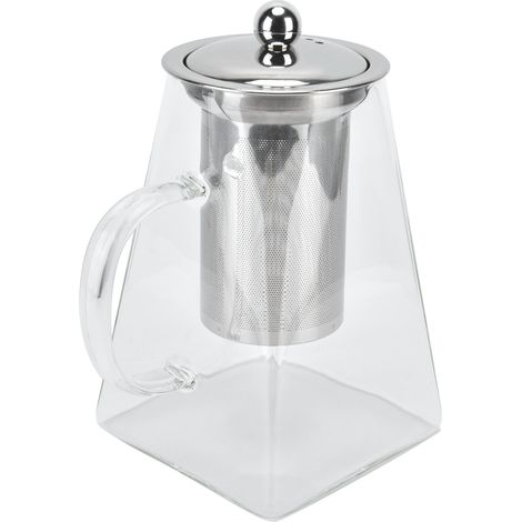 Théière en verre transparent avec filtre amovible en acier inoxydable (304), 950 ml, pour la maison et le bureau (1/5)