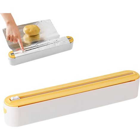 Distributeur De Film Plastique Coupe aimantée film étirable alu papier ciré Distributeur de papier aluminium Film étirable en PP s'adapte à une largeur de 15 à 30 cm pour le rangement en (1/5)