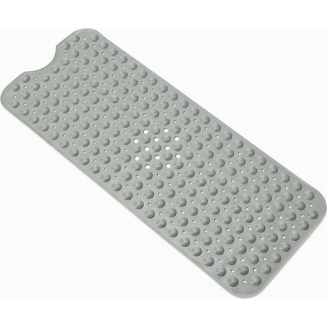 Rutschfeste Badematte mit Saugnäpfen für Badewanne und Dusche, 102 x 41 cm, grau (1/5)