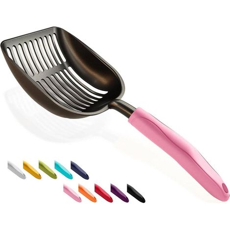Katzenstreuschaufel Aluminium Siebschaufel langer Griff Groß 10 Rosa (1/5)