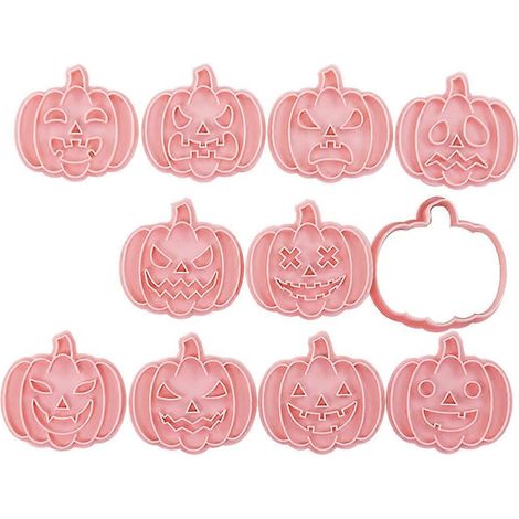 10 Stück Halloween-Kürbis-Ausstechformen, Keksformen, Backformen für Zuckerdekorationen