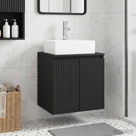 vidaXL Mobile Lavabo da Parete Nero 49,5 x 41 x 62,5 cm