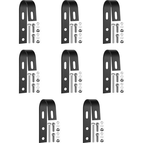 Lot de 8 Crochets Fixation Panneau Solaire Acier Inoxydable 304, Noir Installation Rapide, Kit Complet, Compatible Balustrade, Toit Plat, Garage et Bateau, Fixation Stable Pour Panneau Solaire (1/5)
