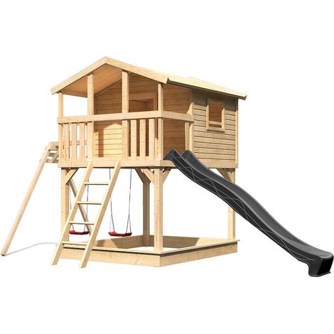 Spielturm Benjamin 198x243x309 natur m.Rutsche+Doppel.anbau