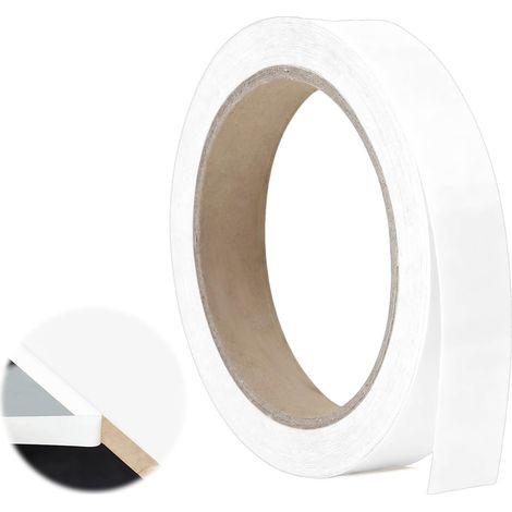 White Edge Banding 20mm x 10m Pre-Glued Melamine for Kitchen Furniture Office Repair and Veneer DIY Easy Installation No Iron (1/5)