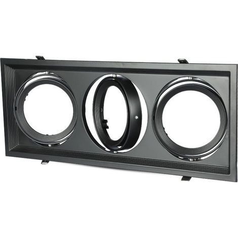 Portafaretto incasso V-TAC alluminio quadrato orientabile 3xAR111 VT-7223 - SKU 3583 NERO (1/5)