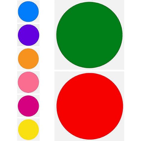 Autocollants de sol artistiques, marqueurs pour tapis pour l'enseignement, 1 ensemble de cercles multicolores (1/5)