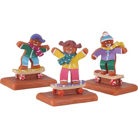 Decorazione "Set di imbarco di cookie di 3" per Villaggio di Natale e presepe, in Resina (1/3)