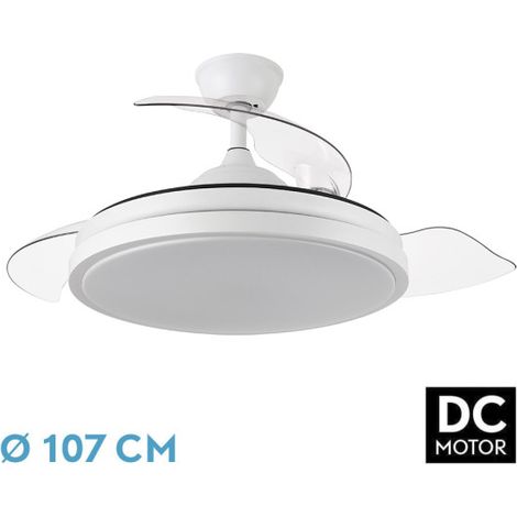 ESCORPION DC-Lüfter 59 W weiß 4 ausfahrbare Flügel 107 cm 5960 lm 3000-4000-6000 K