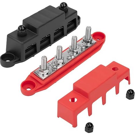 BusBar Power Distribution Bars Power Distribution Bars Terminal Bolts Car Truck Boat Red Black (1/5)