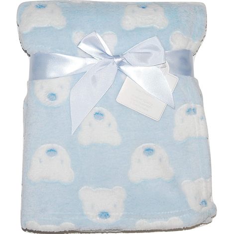 Couverture douce en polaire pour landau, lit, berceau et couffin Unisexe(bleu) (1/2)