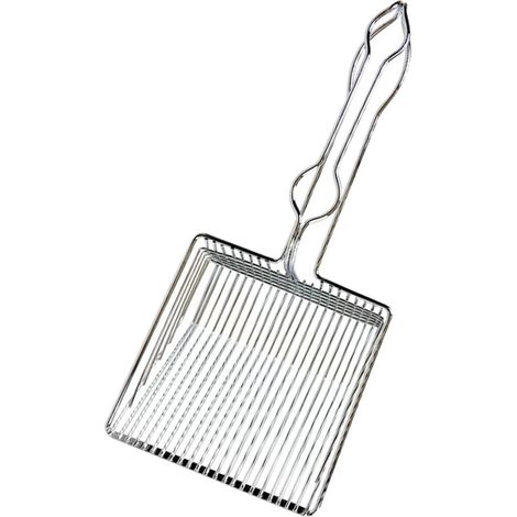 Pelle à litière pour chat en acier inoxydable, outil de nettoyage, résistant à la corrosion et aux hautes températures, conception ergonomique, peut être suspendue, convient à tous les types d'excréme (1/5)