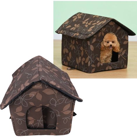 [Katzen-/Hundehaus für draußen] [XL-Haus] [390N] [Wasserdicht und isoliert, 38x33x39cm] (1/5)