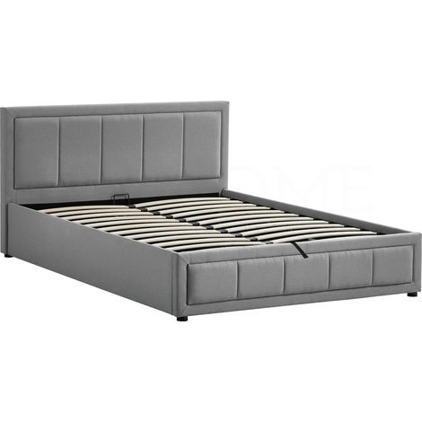 Vanita 4ft6 Double Modern Fabric Ottoman Bed Frame, 135 x 190 cm, Light-Grey