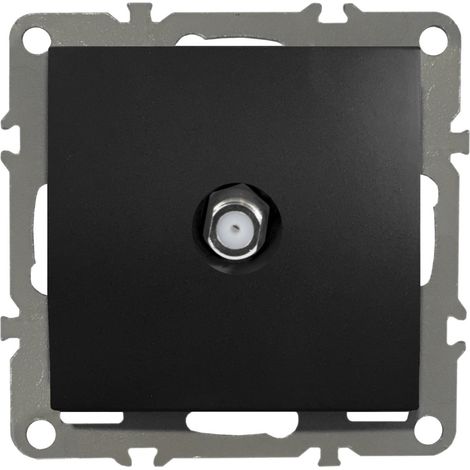 Antennendose 1-Loch SAT TV Dose F-Stecker Unterputz Schwarz Matt