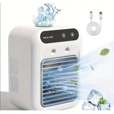 Questo condizionatore portatile multifunzionale, con mini ventilatore umidificatore e funzione di raffreddamento, è perfetto per l'ufficio e la casa. (1/5)