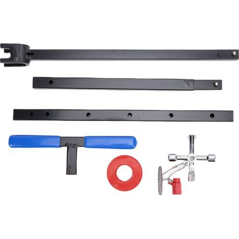 15-28 inch Telescopic Water Meter Key with 4 Bits - Underground Valve Shut-Off Tool (Blue T-Handle) (1/5)