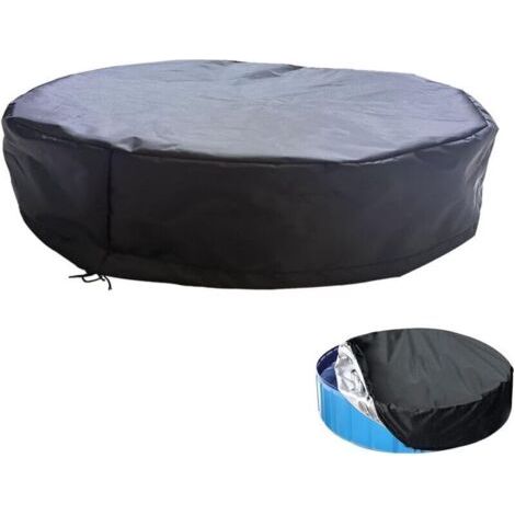 Bâche de Protection Imperméable pour Piscine Ronde Gonflable – Couverture Anti-Poussière et UV, Diamètre 245 cm, Hauteur 20 cm, Noir (1/4)