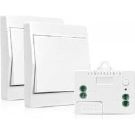 Interrupteur sans fil auto alimenté – Interrupteur de sécurité RF – Commande à distance mural 200m – 433 MHz – Lot de 2 (1/5)
