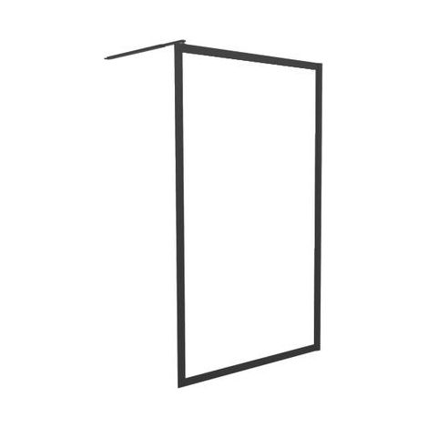 Ondee – Paroi de douche CADREA 120x200cm – Verre trempé 8mm – Finition noir mat – Traitement anticalcaire – Installation sans seuil