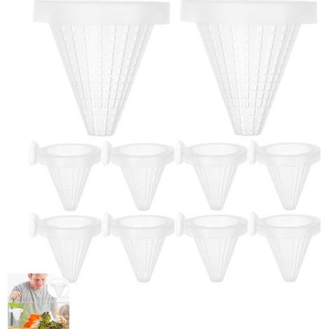 Lot de 10 distributeurs pour aquarium - Distributeurs en plastique en forme d'entonnoir - Blancs - Distributeurs coniques pour vers de vase - Conviennent aux aquariums et bassins - Distributeurs coniq (1/5)