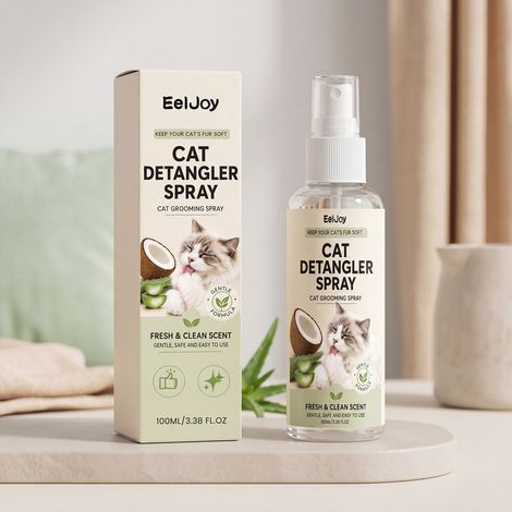 Spray lissant pour poils de chat - Doux, sans rinçage, lisse et fait briller les poils - Soin nomade - 100 ml (1/5)