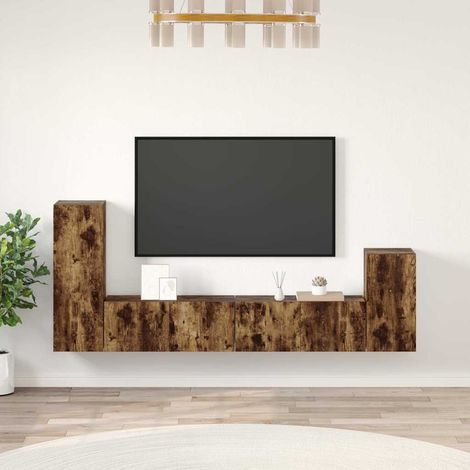 Ensemble de meubles TV 4 pcs pour Salon - Armoire TV Chêne fumé Bois d'ingénierie BV415952 - BonneVie (1/5)