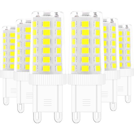 Ampoules LED G9, 5 W équivalent à une ampoule halogène de 40 W, blanc 6000 K, sans scintillement, économie d'énergie, non dimmables (lot de 6). (1/5)