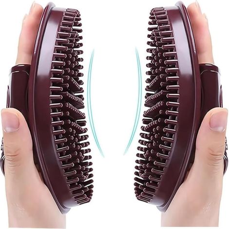 Cepillo de masaje meridiano para pantorrillas, cuello, cintura, abdomen y espalda marrón juego de 2