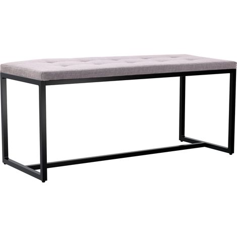Banc Barci avec structure noire Gris Tissu