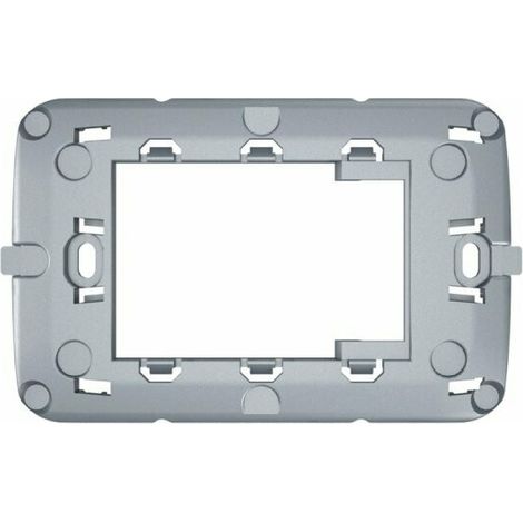 Supporto adattatore per placca Vimar PLANA SILVER, grigio metallizato chiaro lucido NA696