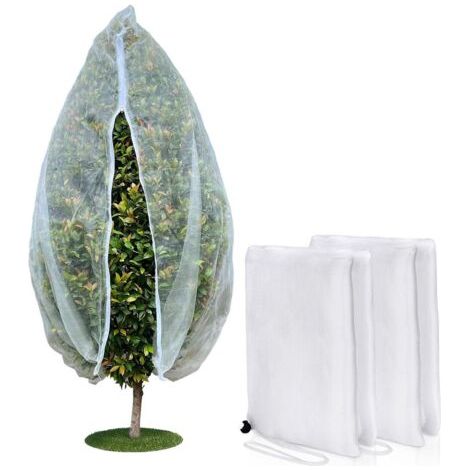 Rete anti-insetti, rete anti-farfalle, rete per alberi da frutto con cerniera e coulisse, set da 2, rete per insetti e uccelli, per la protezione del giardino. (1/5)