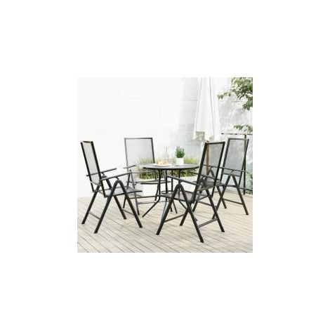 Ensemble de chaises de jardin inclinables 5 pcs anthracite (1/5)
