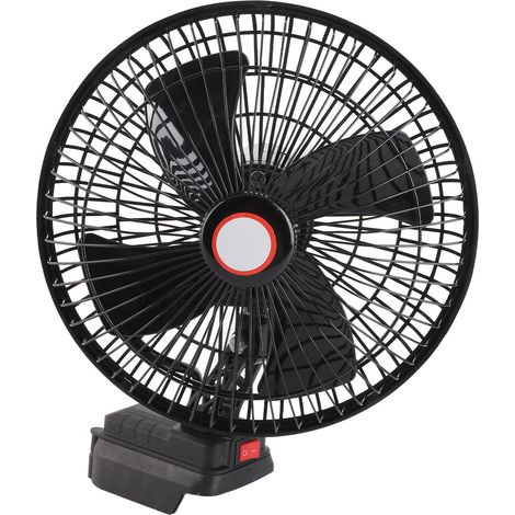 Ortviai Ventilateur portable 8 pouces sur batterie lithium 18 V pour bureau, camping, pêche et extérieur – avec support réglable (1/5)
