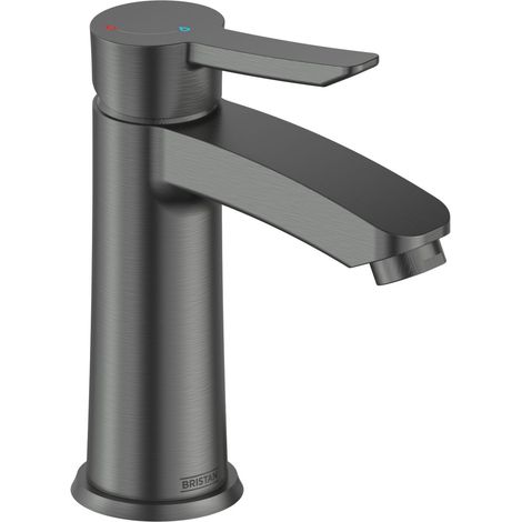 Bristan Apelo Eco Start Basin Mixer with Clicker Waste Gun Metal Grey APE ES BAS GM (1/2)